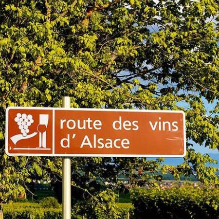 Panneau Route des Vins d'Alsace